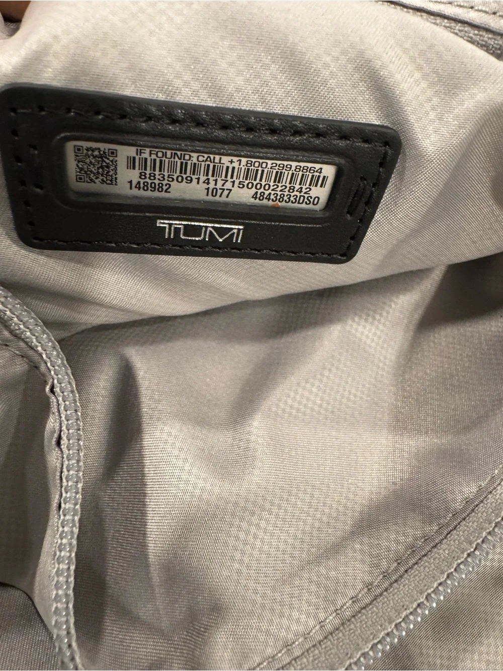 TUMI Backpack Black Nylon w/Silver Trim EUC